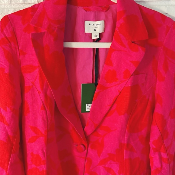 Kate Spade x Target Red and Pink Linen Floral Blazer NWT - Picture 6 of 8